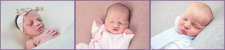 Maternity services banner header image. 3 baby photos and Maternity services text