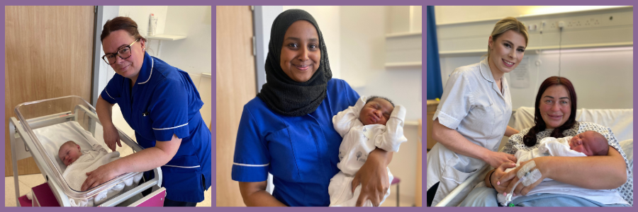 Your Pregnancy and Birth Header image showing new mums and hospital staff