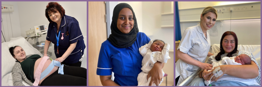 Your Pregnancy and Birth Header image showing new mums and hospital staff