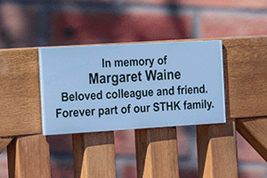 Memorial plaque for Margaret Waine