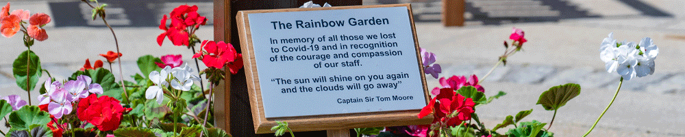 Photograph of the plaque situated in the Rainbow Garden