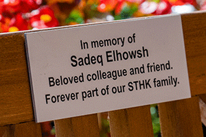 Memorial plaque for Sadeq Elhowsh