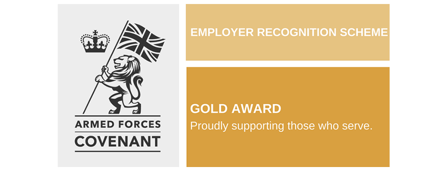 Logo for the Armed Forces Employer Recognition Gold Award